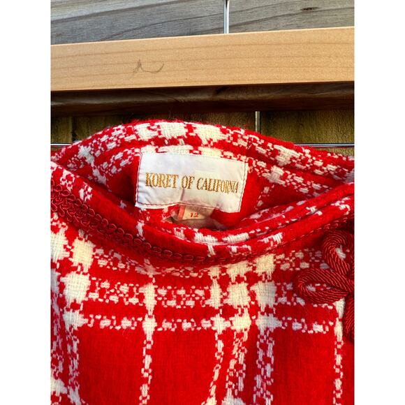 Reworked Vintage Koret of California Plaid Mini Skirt Holiday Red - Picture 3 of 5
